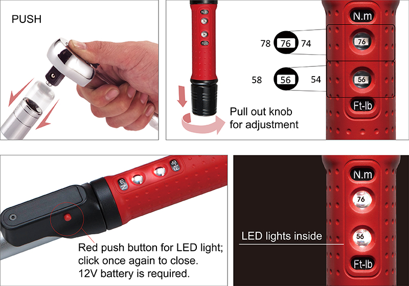 Numeric Torque Wrench (LED light)