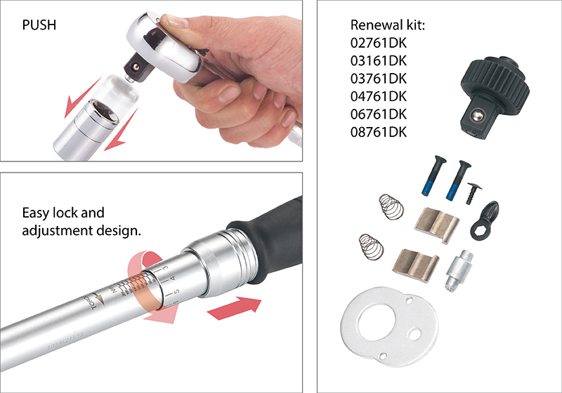 Industrial application. Wide range of choice. Tolerance of torque ±3%. Easy torque-adjusting design. Quick release design. Applied to both clockwise and counterclockwise directions. Quality meets DIN ISO 6789 & ASME B107.300-2010.