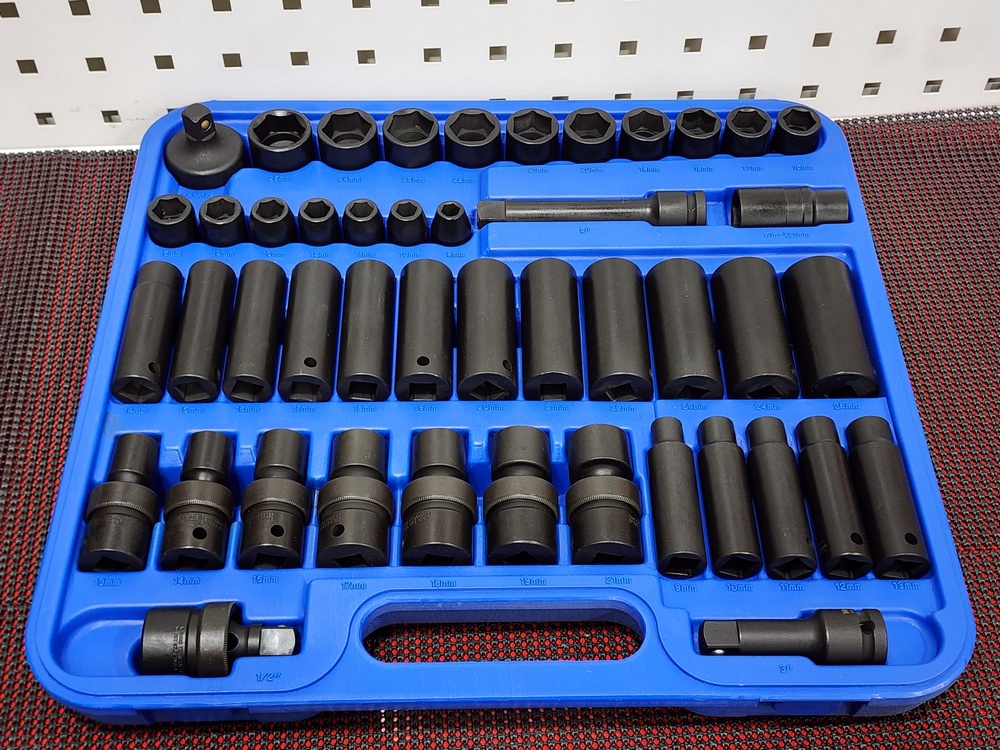 1/2" dr. Metric impact socket 47 pc set