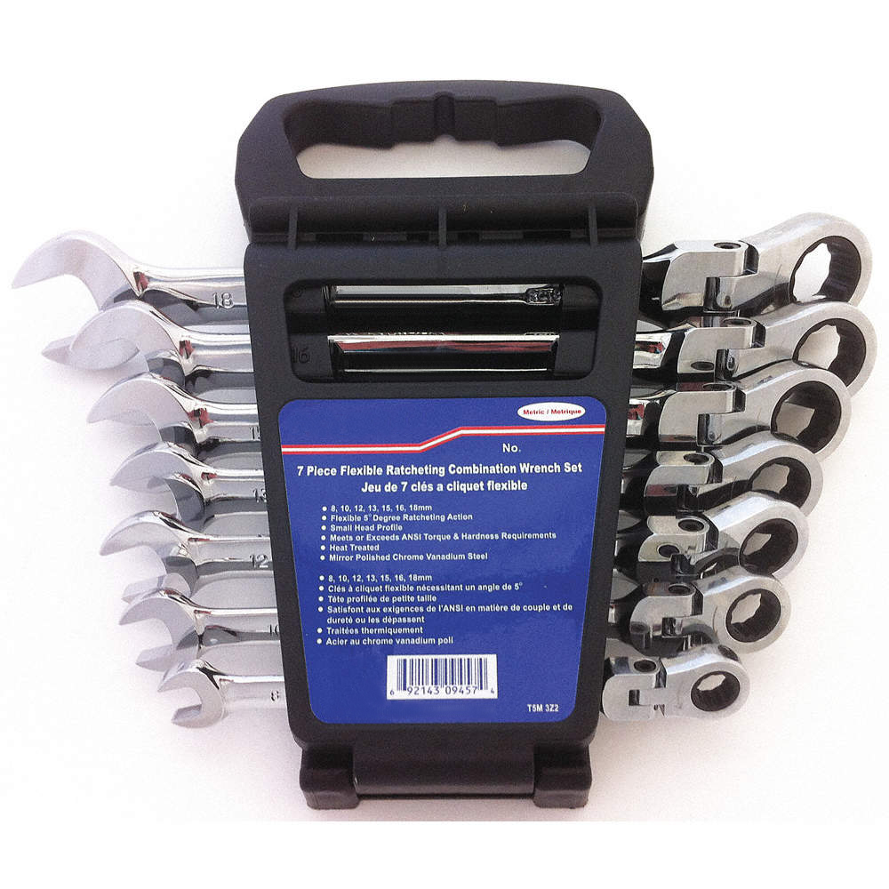 7pc flexible ratcheting combination wrench