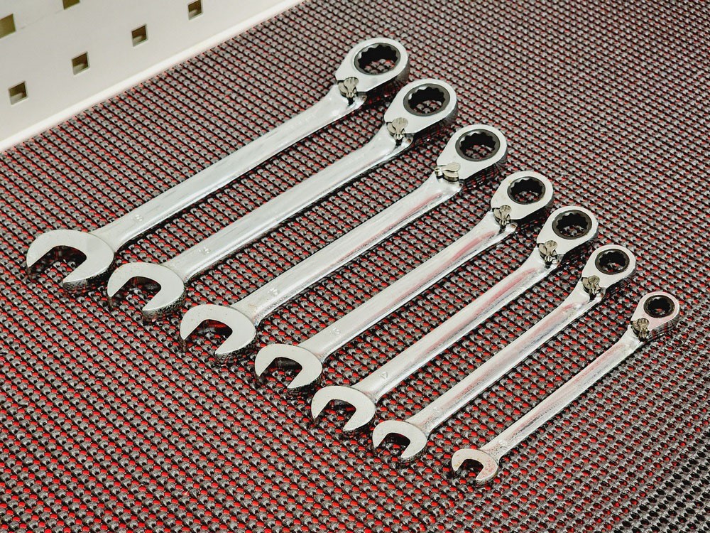 7pc reversible ratcheting combination wrench