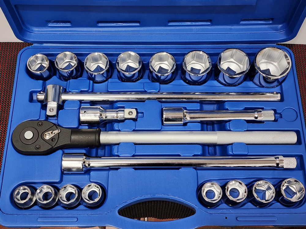 Heavy duty 3/4" dr. SAE socket 22 pc set