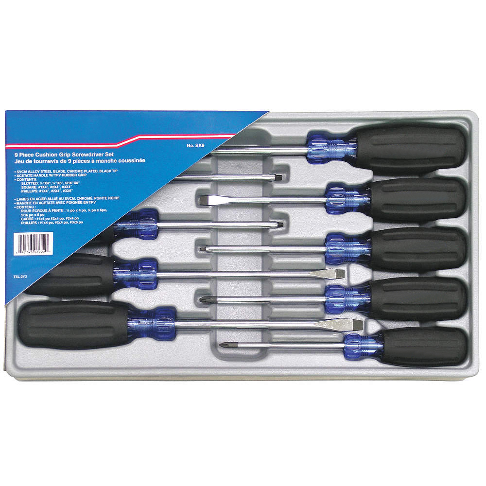 9 pc contractor series screwdriver set