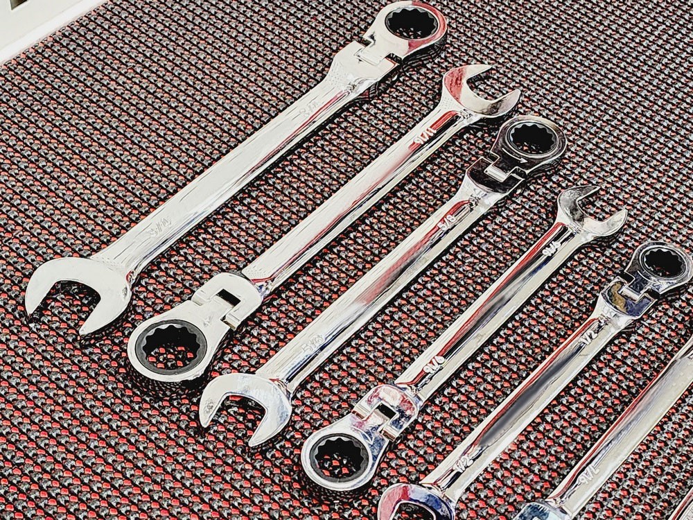 7-piece SAE Flex Head Ratcheting Combination Wrench