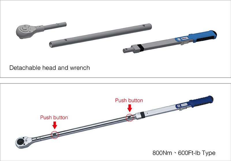 Push-Thru Split-Beam Torque Wrench