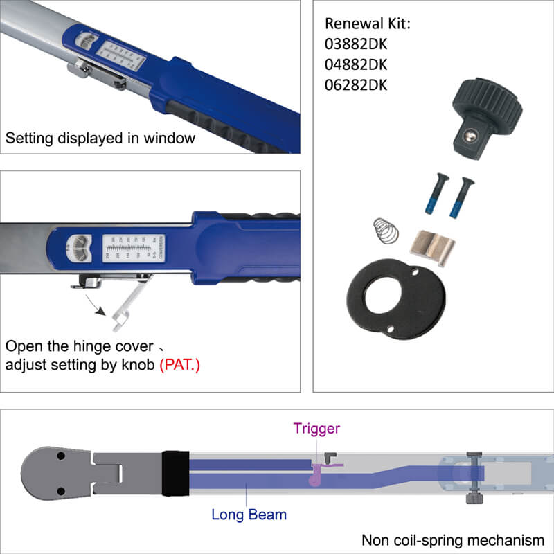 Flexible Head Split-Beam Torque Wrench